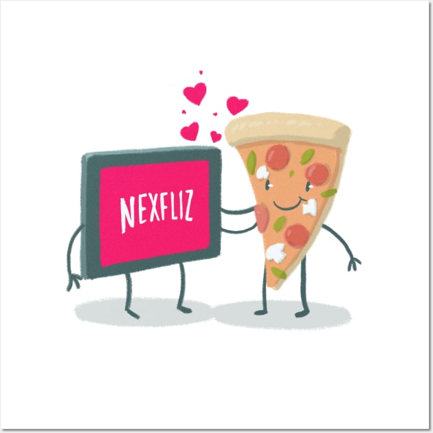 Pizza and Netflix Wall Art by CANVAZSHOP